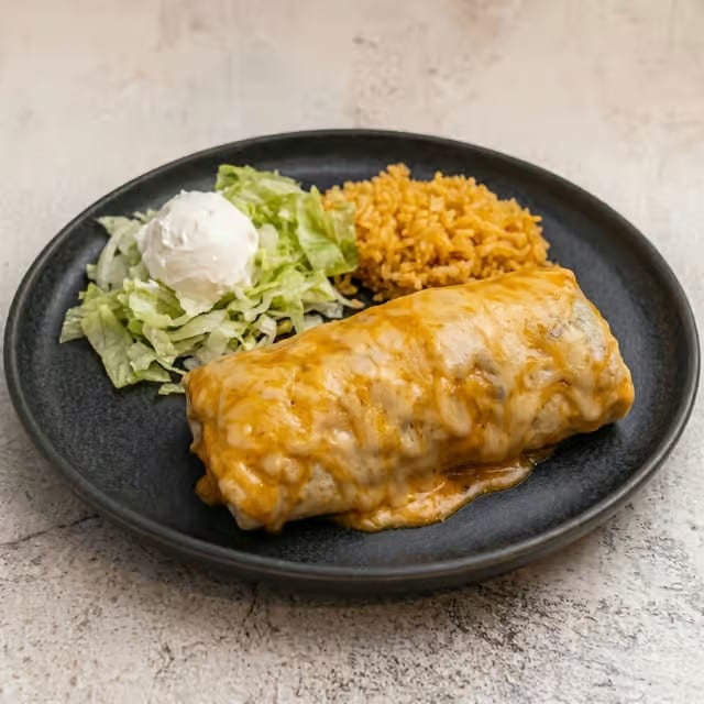 Shredded or Ground Beef Burrito.
